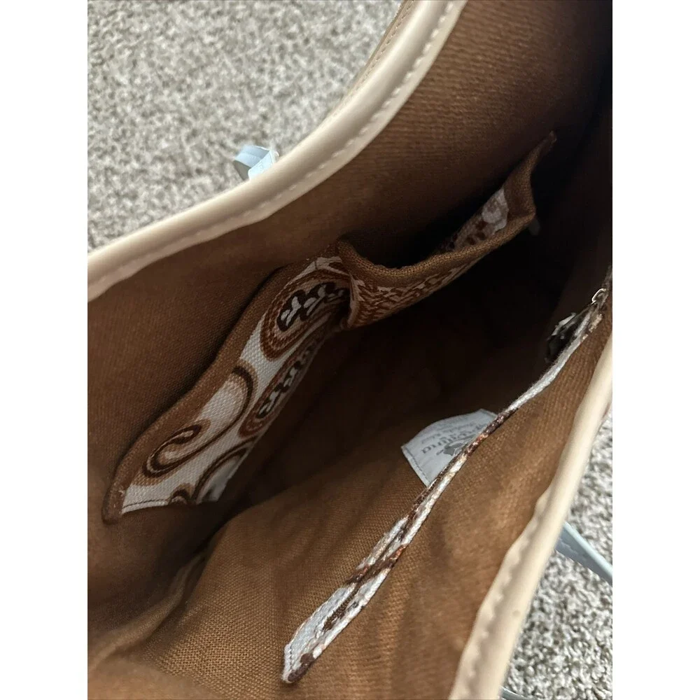 Spartina 449 Tapestry And Leather Bucket Bag Shoulder Purse